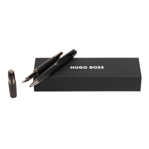 Zestaw upominkowy HUGO BOSS długopis i pióro wieczne - HSS2522A + HSS2524A Czarny HPBP252A 