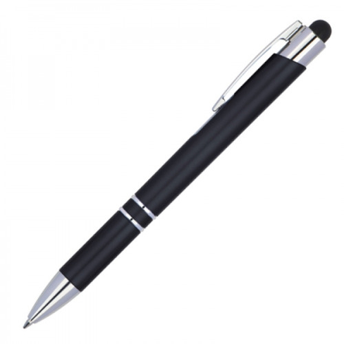 Długopis plastikowy touch pen z podświetlanym logo WORLD Czarny 089203 (4)