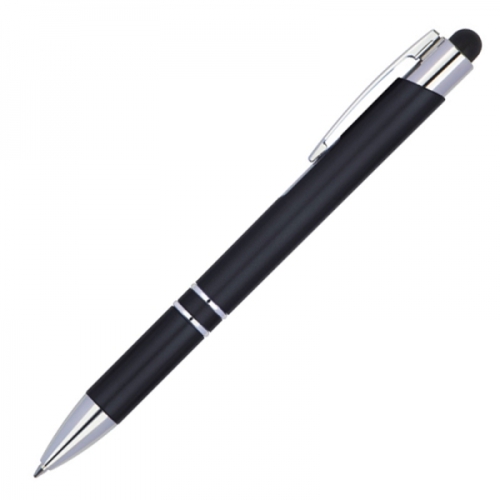 Długopis plastikowy touch pen z podświetlanym logo WORLD czarny 089203 (4)