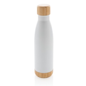 Butelka termiczna 700 ml, bambusowy element biały
