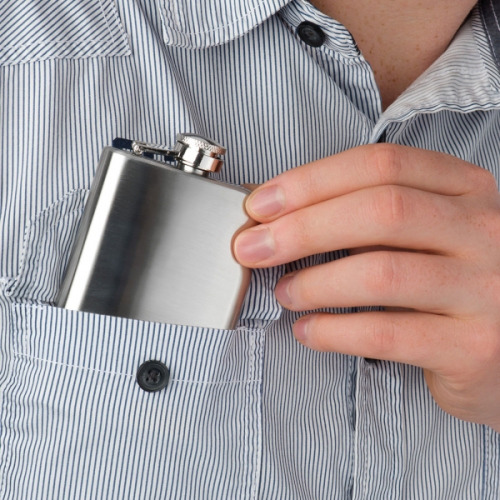 Piersiówka ze stali nierdzewnej FRESNO Szary 570807 (2)