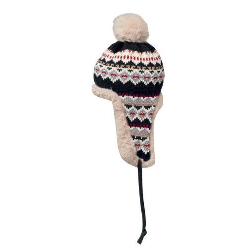 Dzianinowa czapka nauszniki Szary MO2688-07 (7)