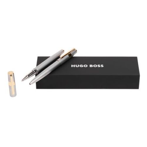 Zestaw upominkowy HUGO BOSS długopis i pióro kulkowe - HSV2854B + HSV2855B Srebrny HPBR285B 