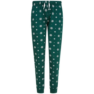 Spodnie Dresowe Damskie Bawełniane Platki Sniegu - Navy & White Stars