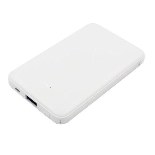Power bank 5000 mAh ze zintegrowanymi kablami, adapter w komplecie | Presley Biały V0905-02 (7)