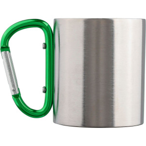Metalowy kubek 185 ml z karabińczykiem Zielony
