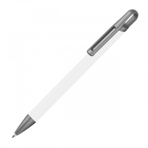Długopis aluminiowy z recyklingu półżelowy KAROLINE Biały 1444006 