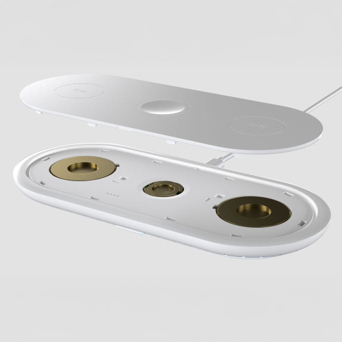 Ładowarka bezprzewodowa 3w1 15 W kompatybilna z telefonami /Apple Watch/AirPod Biały LT95560-N0001 (2)