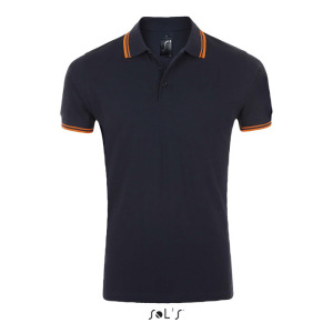 PASADENA męskie polo 200g French Navy/Neon Orange