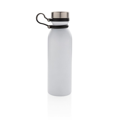 Próżniowa butelka sportowa 600 ml z silikonowym uchwytem biały P436.713 (1)