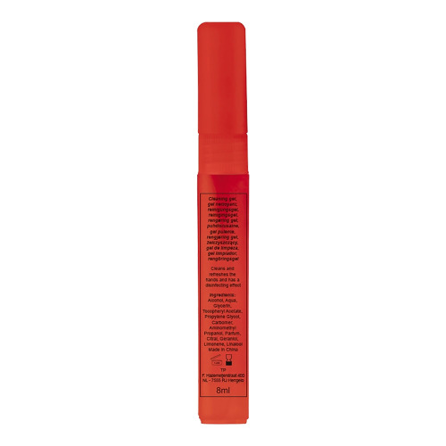 Żel do czyszczenia rąk 8ml Transparentny / czerwony LT90345-N0421 (2)