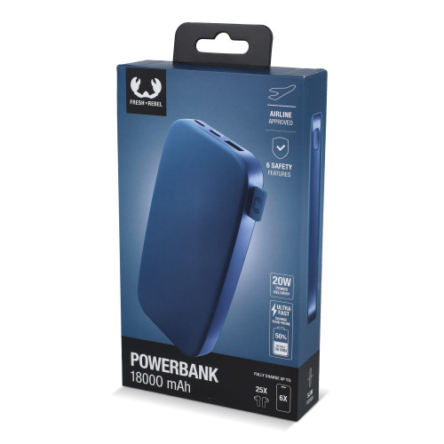 2PB18100 | Fresh 'n Rebel Powerbank 18000mAh USB-C Fast Charging 20W Niebieski LT49403-N0011 (4)