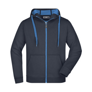 Bluza Męska z Kapturem Rozpinana Sportowa - Navy & Red