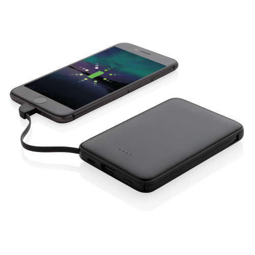 Power bank 5000 mAh, zintegrowany kabel 3 w 1 Czarny P322.081 (5)