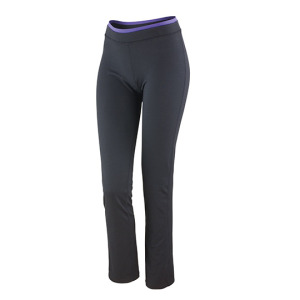 Spodnie Damskie Slim Szybkoschnace Strecz - Black & Lavender