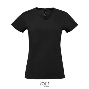 T-shirt Damski Dekolt V Bawełniany Polczesany