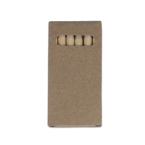 6 kredek do kolorowania w pudełku typu kraft Naturalny LT91581-N0094 