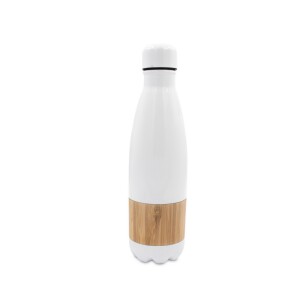 Butelka termiczna 500 ml z bambusowym elementem biały