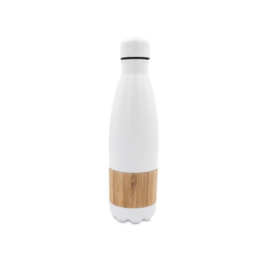 Butelka termiczna 500 ml z bambusowym elementem biały V4855-02 