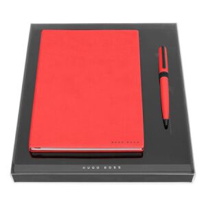 Zestaw upominkowy HUGO BOSS długopis i notes A5 - HNH127TD + HSC9744T Czerwony