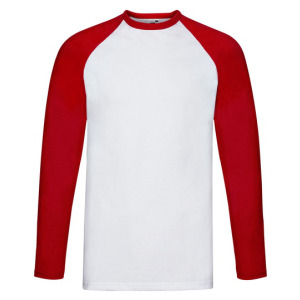 T-shirt Męski Raglanowy Bawełniany - White & Red