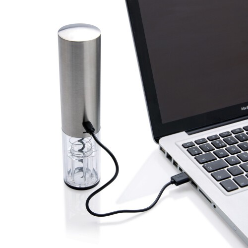 Elektryczny korkociąg do wina na USB szary P911.392 (5)