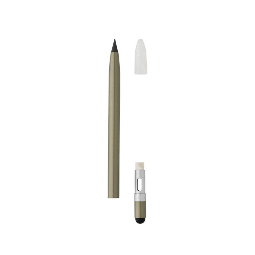 Aluminiowy ołówek z gumką zielony P611.127 (2)