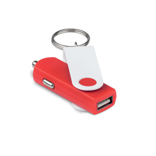 Ładowarka samochodowa USB czerwony MO8843-05 