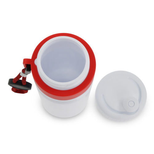Bidon Sportowy Z Obwódka I Kolorowym Sznurkiem 750ml Biały / czerwony LT98736-N0121 (5)