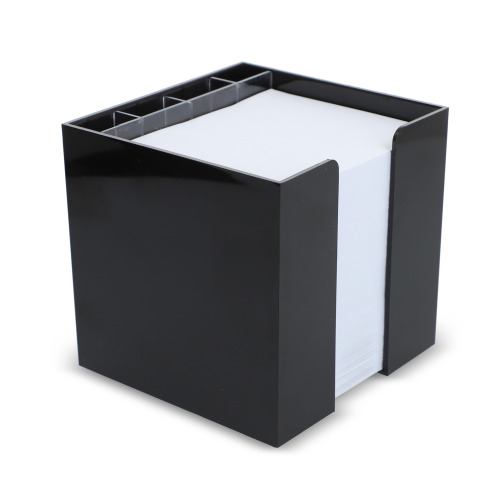Blok 10x10x10cm w pudełku kostkowym z przegródkami na artykuły biurowe Czarny LT91767-N0002 (2)
