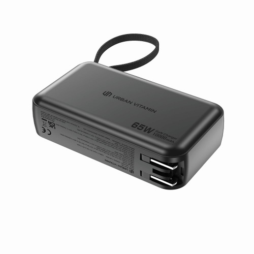 Ładowarka 2 w 1, power bank do laptopa 10000 mAh, 65W Eureka Czarny P301.9901 (2)