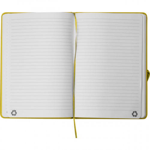 Notatnik A5 w linie z materiałów z recyklingu DOMINIK żółty 2526108 (6)
