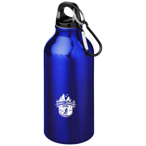 Aluminiowa butelka na wodę Oregon z karabińczykiem o pojemności 400 ml Niebieski 10000204 (1)