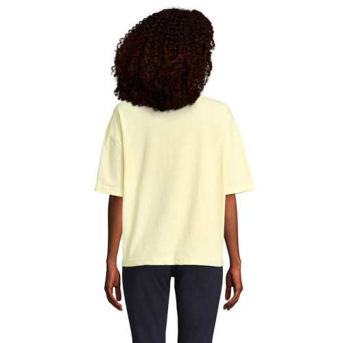 BOXY WOMEN T-SHIRT OVERSIZE Jasno Żółty S03807-LY-M (1)