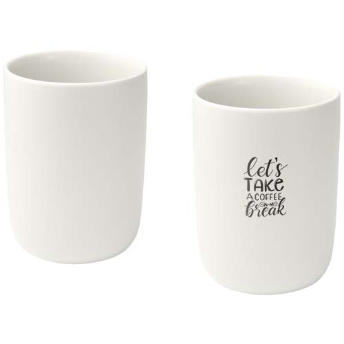 Male kubki ceramiczne o pojemności 350 ml - zestaw 2 sztuk Biały 12639601 (1)