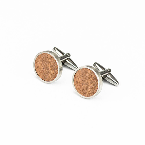 Spinki do mankietów Merbau - Circle - Silver BWD02558M 