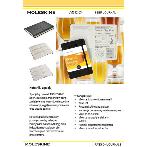 Beer Journal - specjlany notatnik Moleskine Passion Journal Czarny VM312-03 (5)