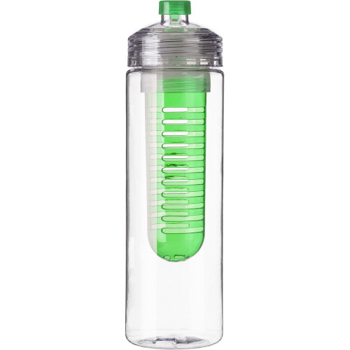 Bidon, butelka sportowa 650 ml z pojemnikiem na lód lub owoce jasnozielony V9868-10 (1)