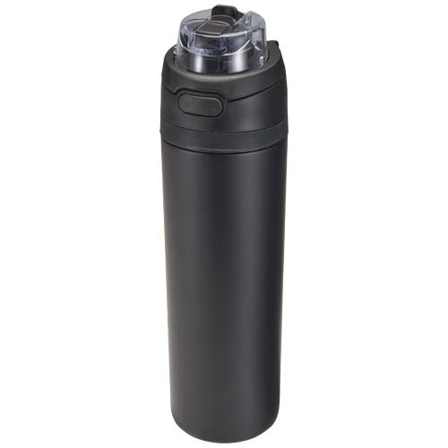 Bidon na wodę Theron 800 ml z jednowarstwowej stali nierdzewnej pochodzącej z recyklingu, certyfikowanej zgodnie z RCS, z pok Czarny 10095190 
