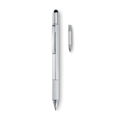 Długopis poziomica z linijką srebrny mat MO8679-16 (1)