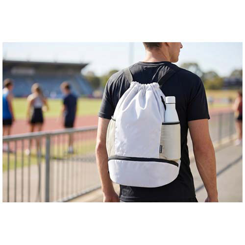 Nomad ściągana na sznurek torba sportowa z recyklingu z certyfikatem GRS o pojemności 18l z dolną komorą Sandstone 13009932 (7)