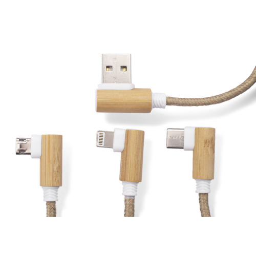 Kabel USB 3 w 1 FLAX Naturalny 09141-17 (4)