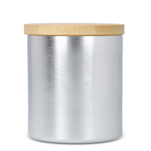 Świeca zapachowa Bhakti na bazie roślin w aluminiowym słoiku z recyklingu Srebrny LT90745-N0005 (2)