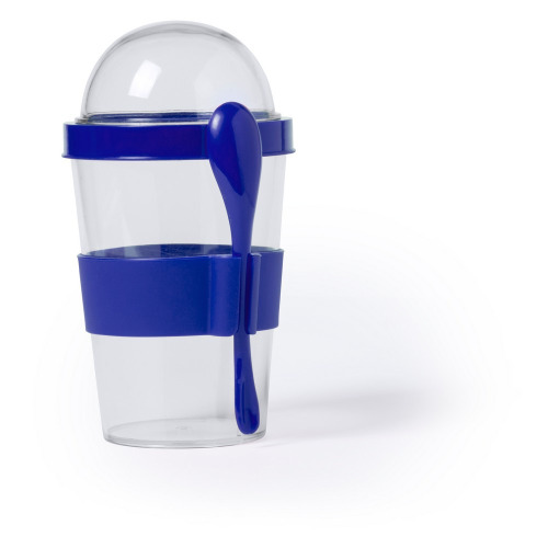 Pudełko śniadaniowe 420 ml, łyżeczka Granatowy V7962-04 