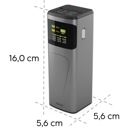 Power bank 20000 mAh Hama High Power 65W Grafitowy VH028-15 (2)
