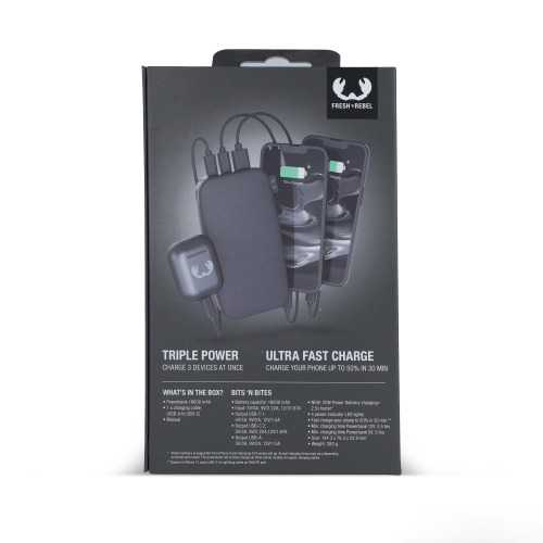 2PB18100 | Fresh 'n Rebel Powerbank 18000mAh USB-C Fast Charging 20W Ciemnoszary LT49403-N0060 (7)