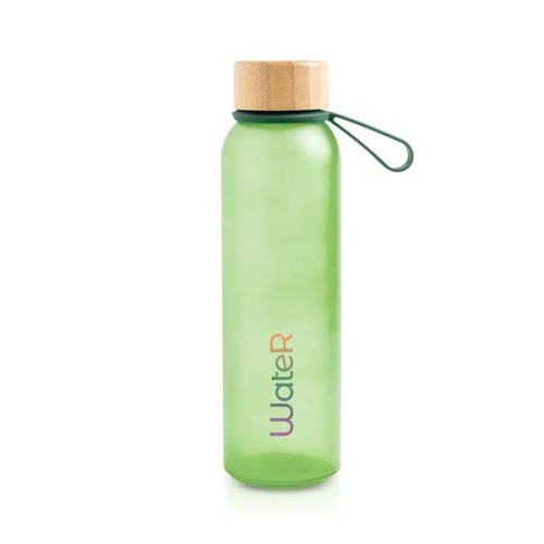 Butelka ze szkła matowego o pojemności 500 ml, z silikonowym uchwytem / Atlântida Zielony IP37071942 (3)