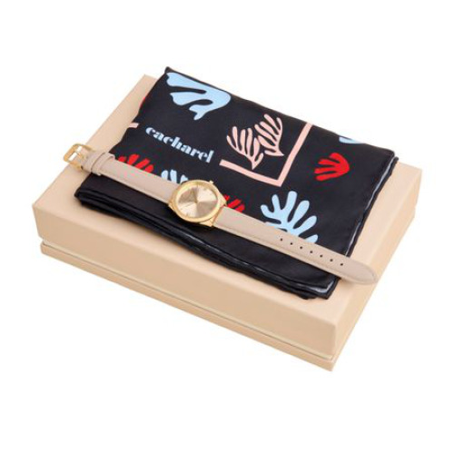 Zestaw upominkowy Cacharel zegarek i apaszka CFM535N + CMN535X Złoty CPMN535X 