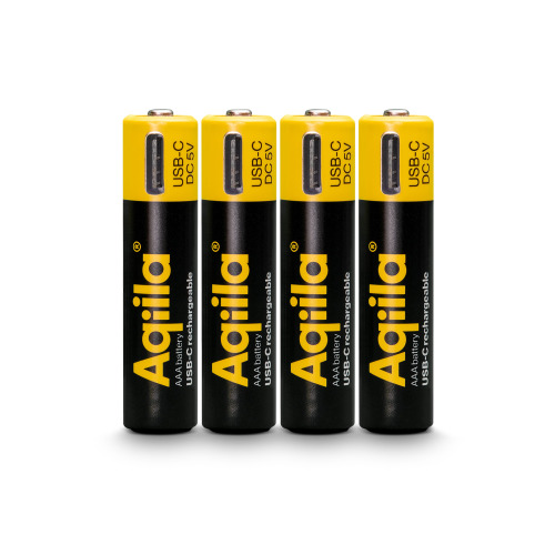 Akumulatory Aqiila USB-C typu AAA 600 mAh, zestaw 4 szt. Czarny LT45210-N0002 (5)