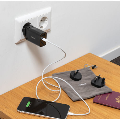 Uniwersalna ładowarka Philips 30W, adapter podróżny Czarny P301.181 (5)